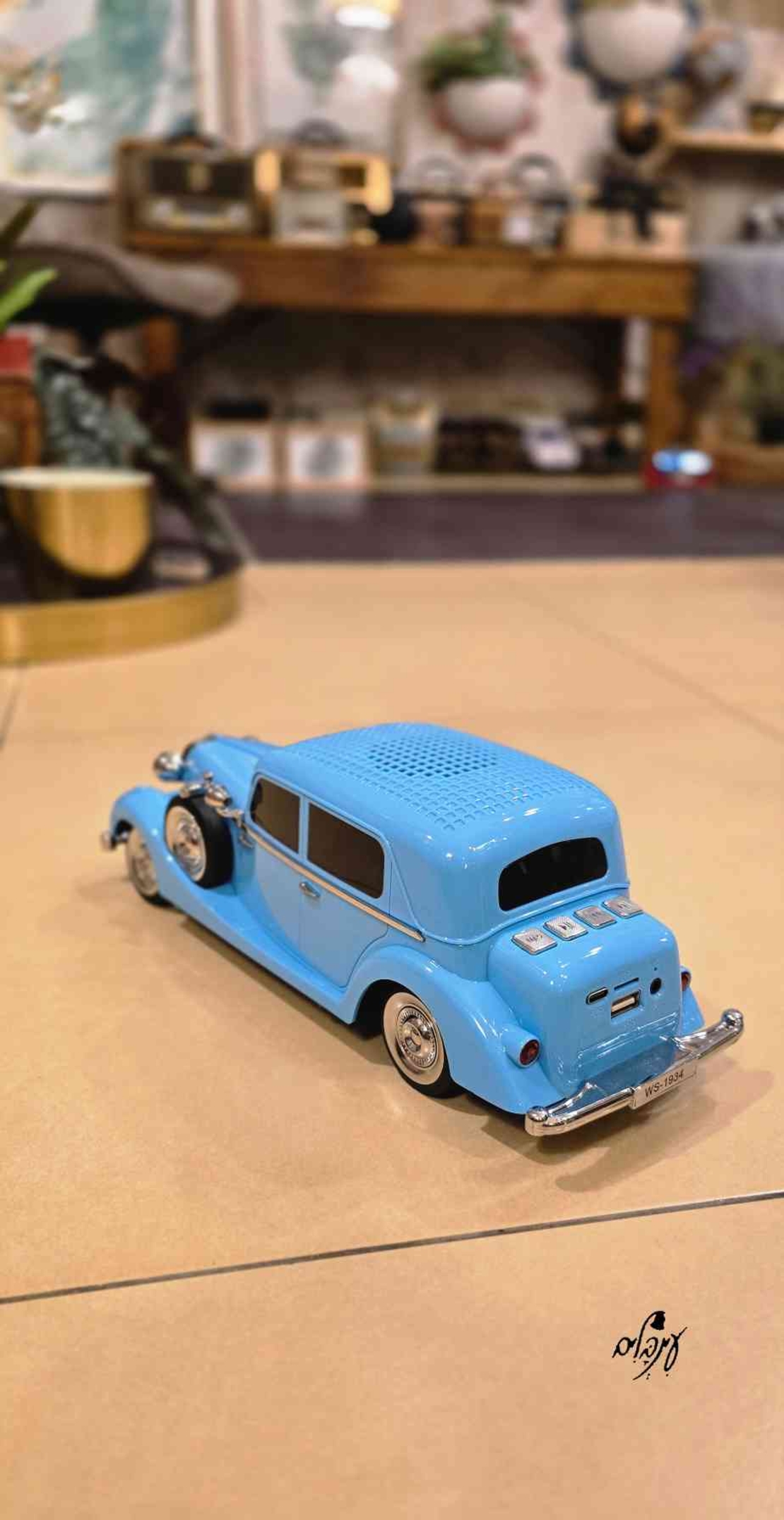 רמקול בלוטוס מכונית אספנות תכלת