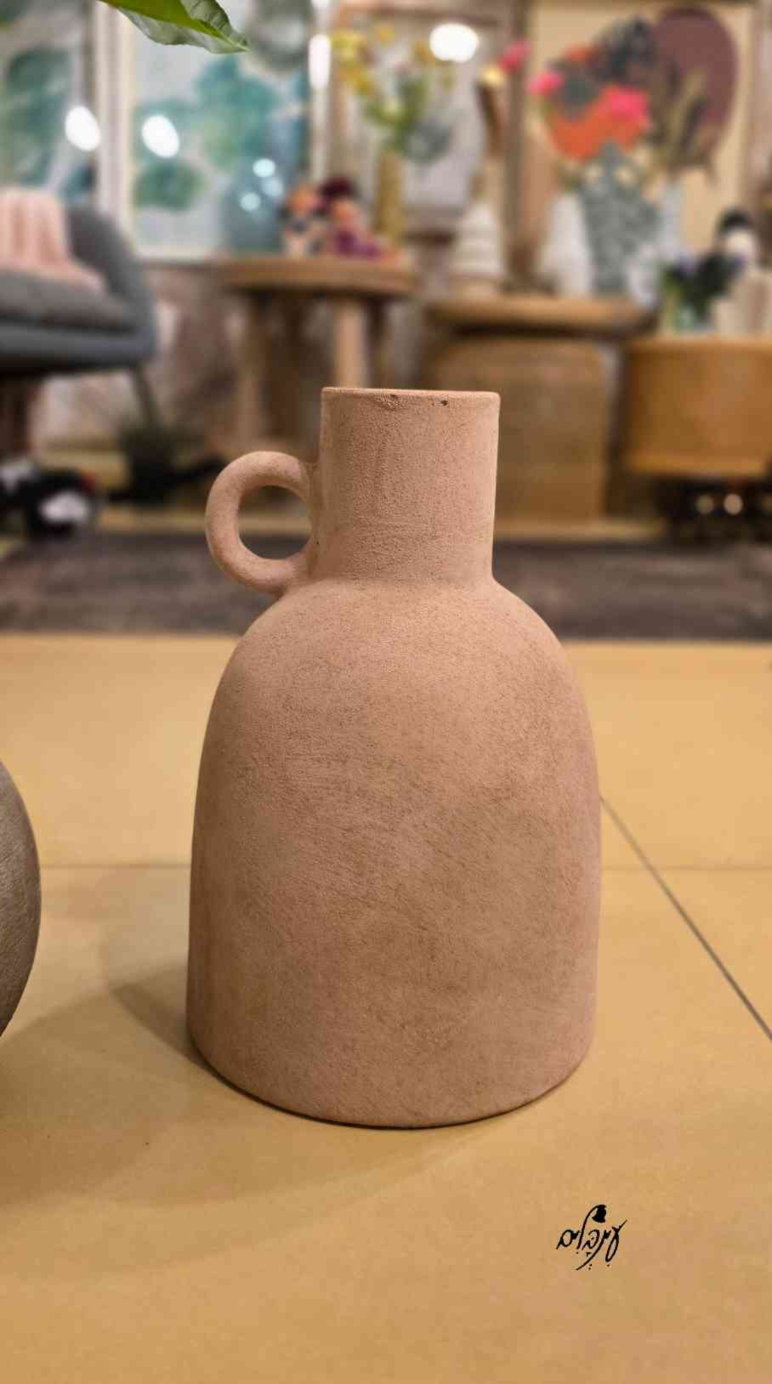 אגרטל טרקוטה וינטג' חום בהיר