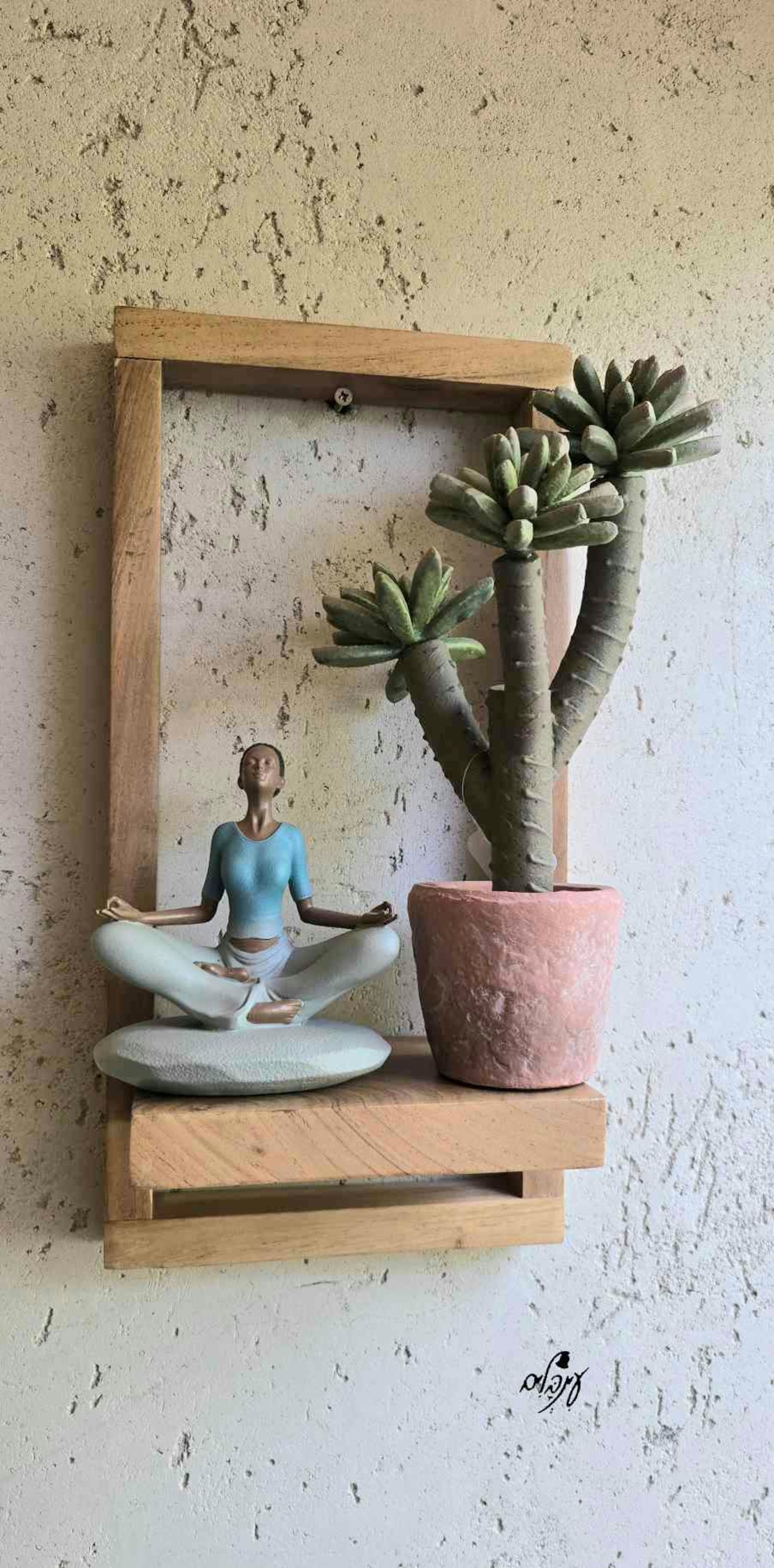 מדף עץ מסגרת