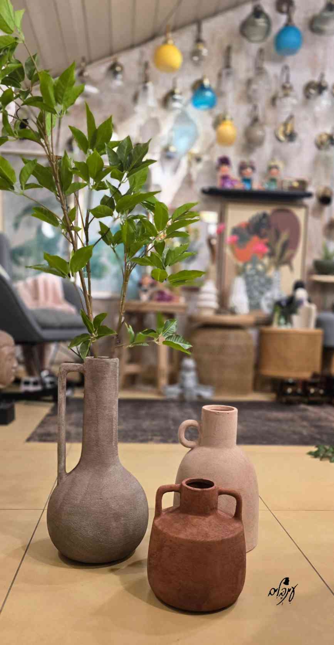 אגרטל טרקוטה וינטג' חום