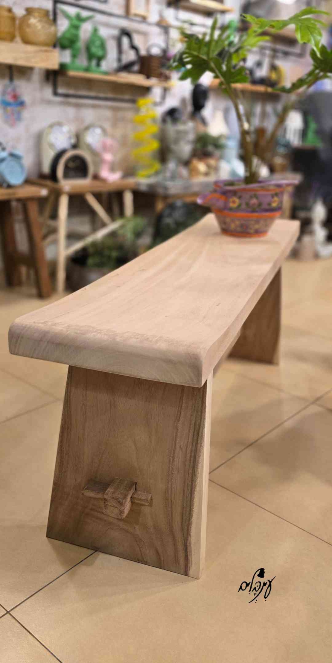 ספסל עץ טבעי טומי