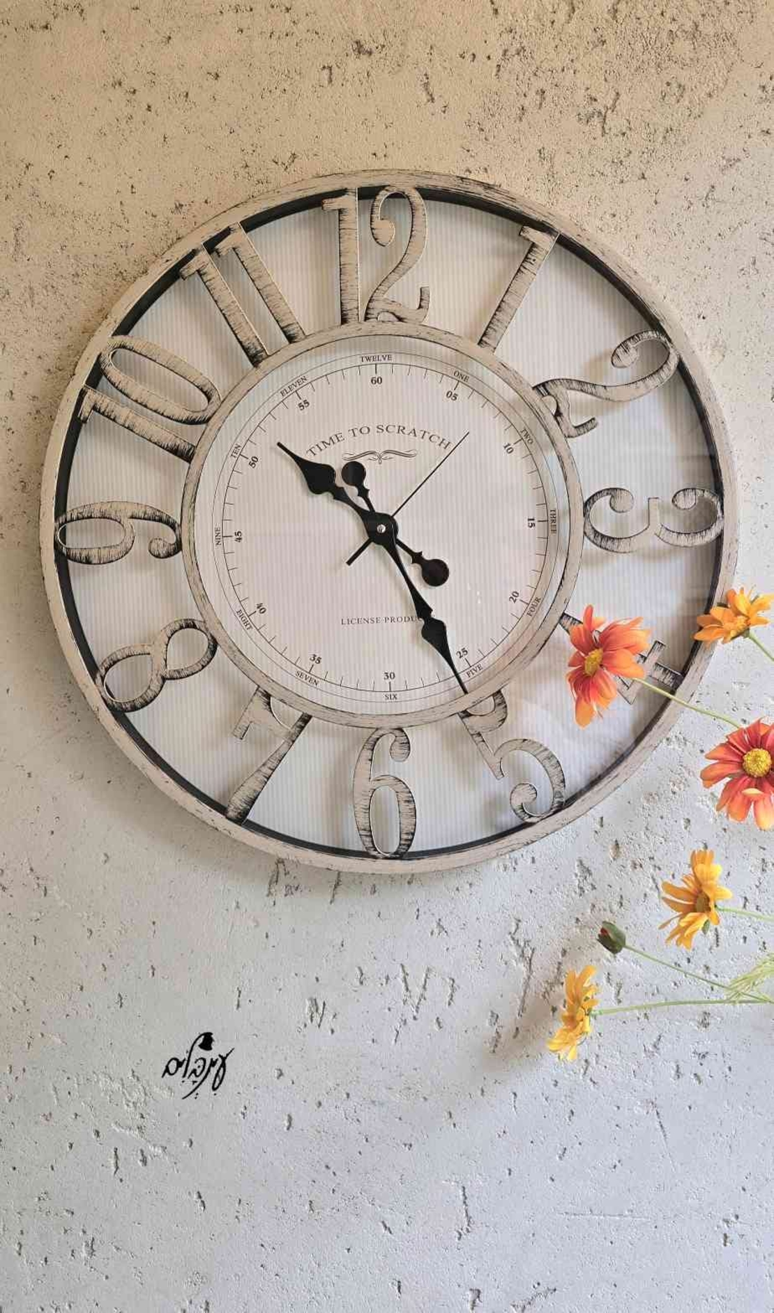 שעון ספרות שמנת  בסגנון וינטג'