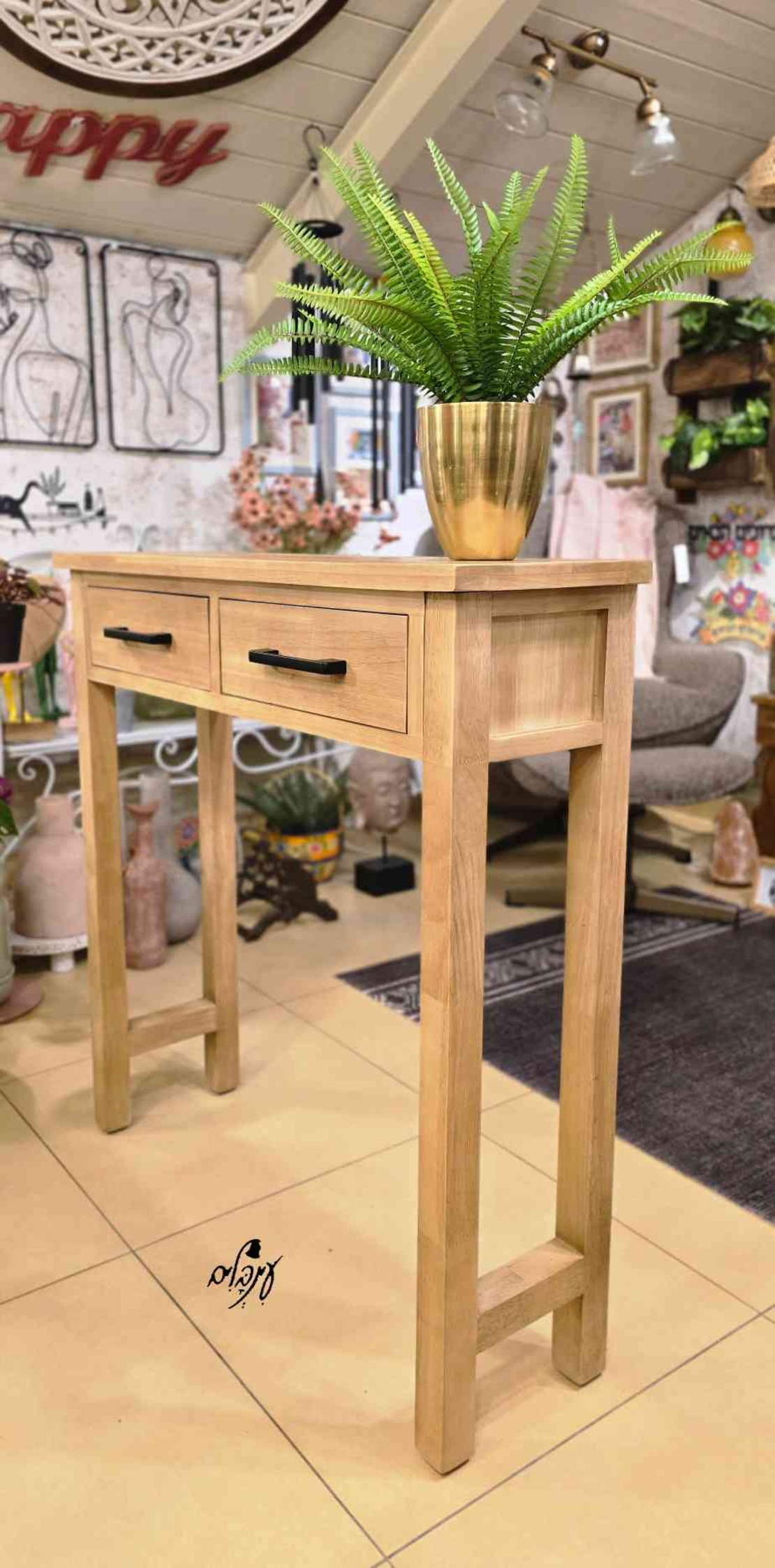 קונסולה צרה עץ טבעי