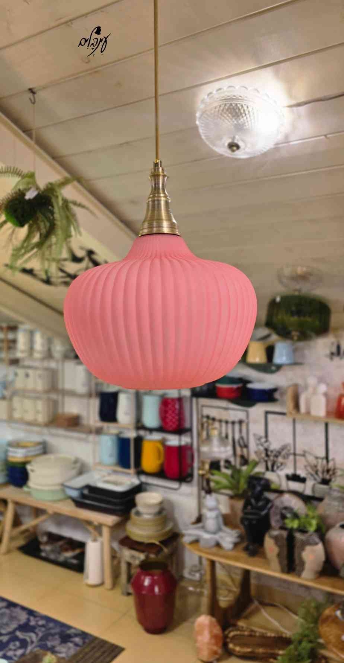 מנורת זכוכית רלי פסים בזוקה