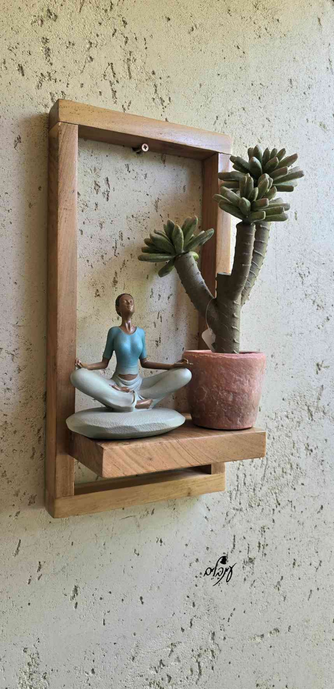 מדף עץ מסגרת