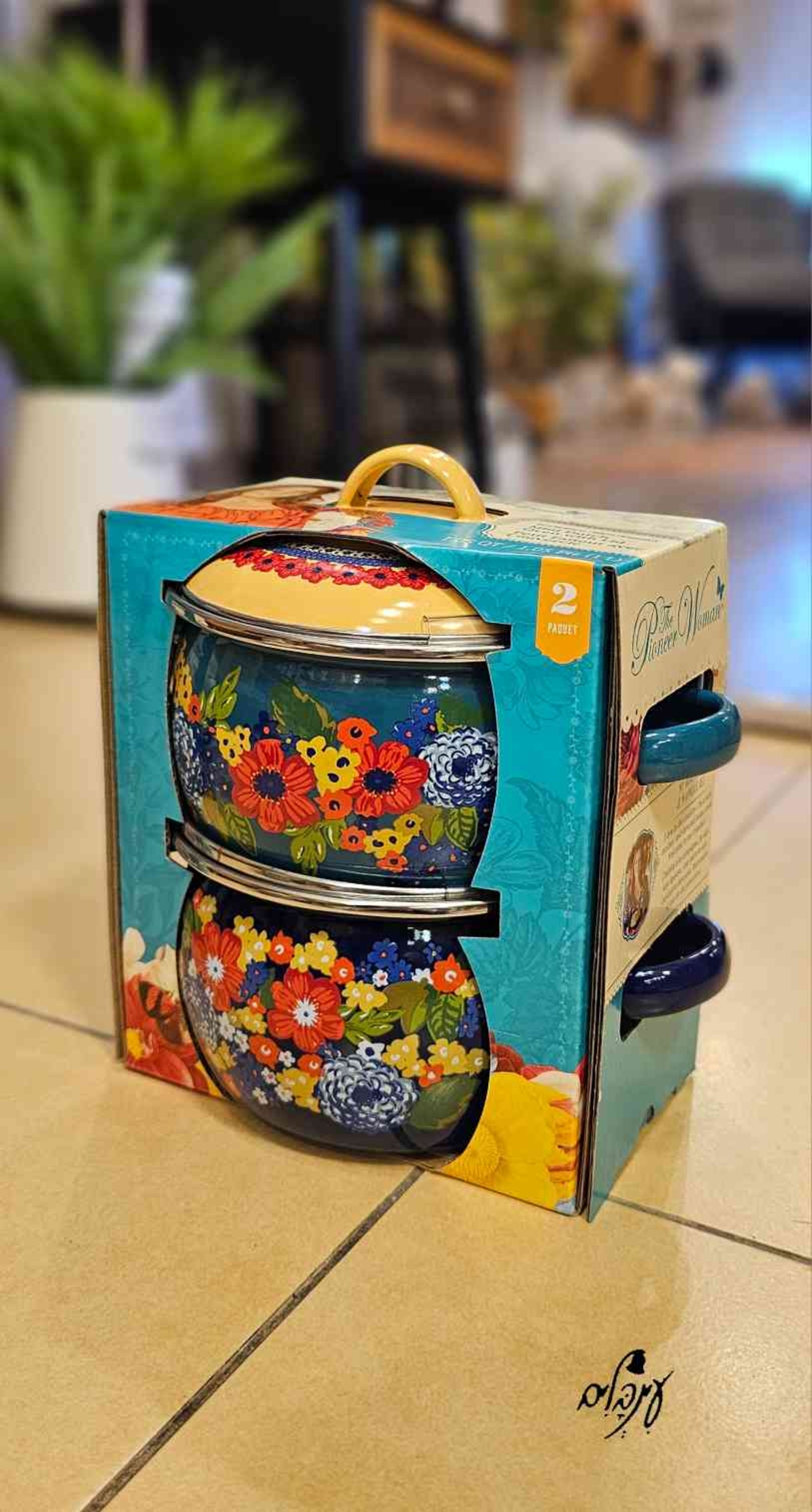סיר אמייל קטנטן פרחוני