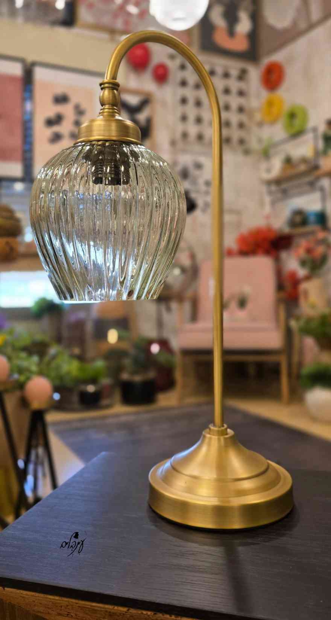 מנורת גולי זכוכית אגס ירקרק