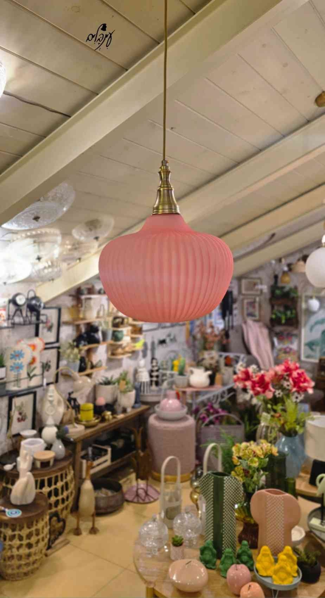 מנורת זכוכית רלי פסים בזוקה