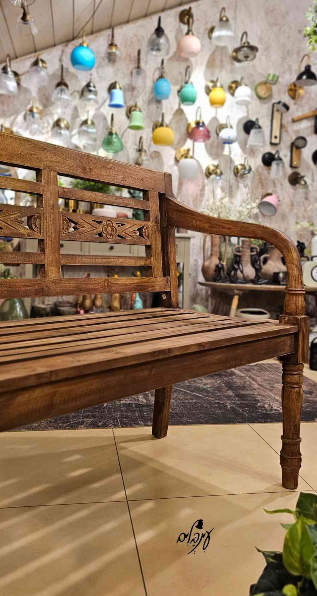 ספסל עץ מהגוני