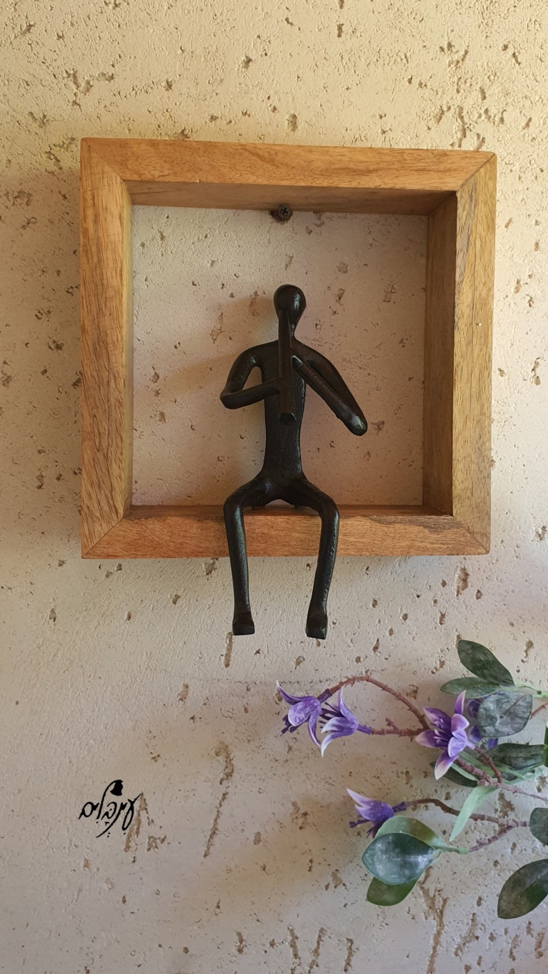 תמונת חלילן מסגרת עץ