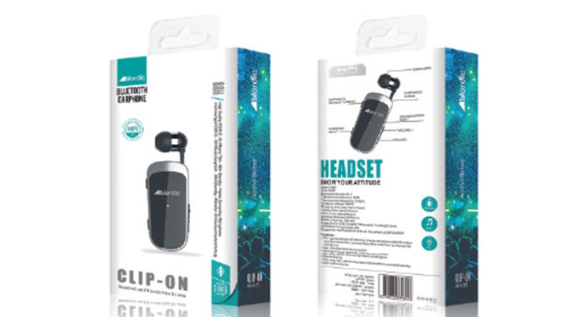 אוזניית בלוטוס נשלפת CLIP-ON K52