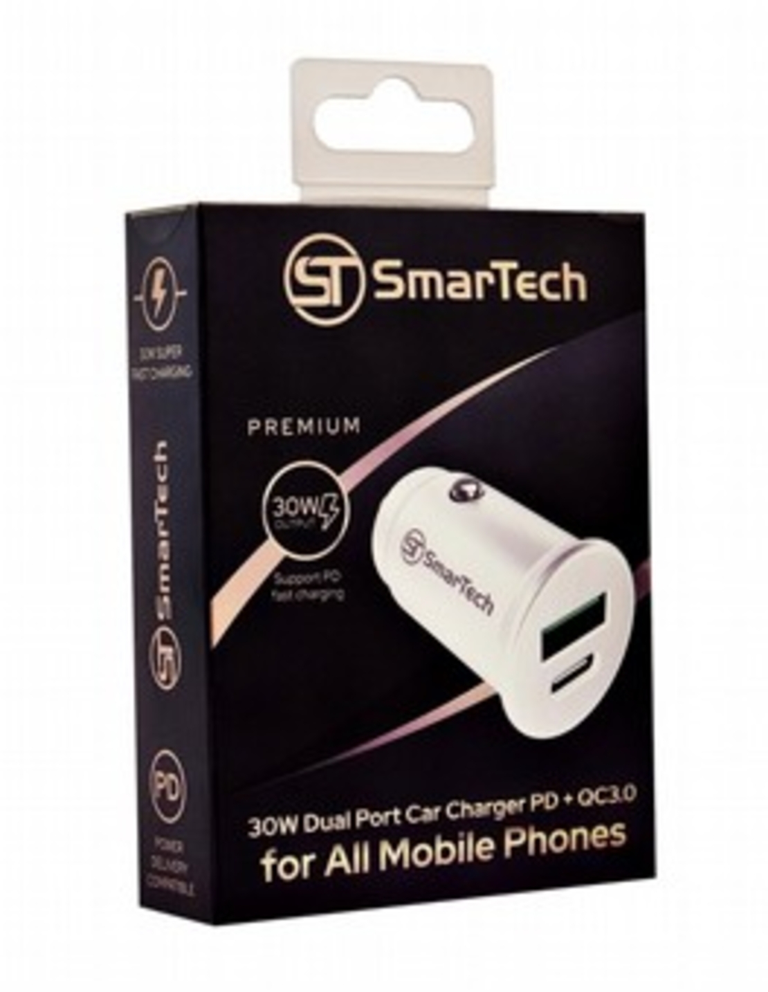 ראש מטען רכב כפול חיבור PD + USB - בעוצמת 30W