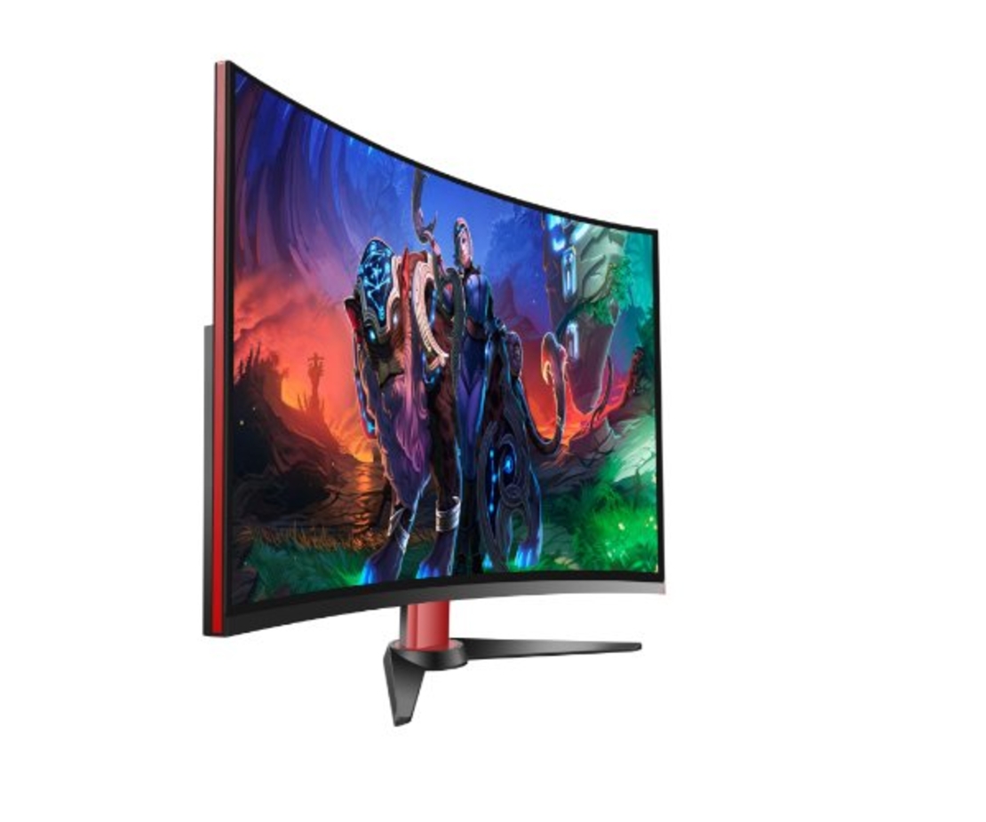 شاشة حاسوب GAMING CURVED FRAMELESS 165Hz HDMI DP DP-CABLE 