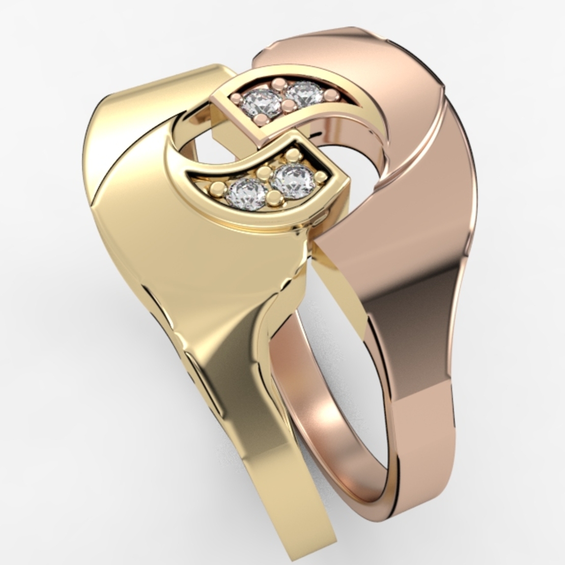Ring set with natural or CVD diamond model DR21