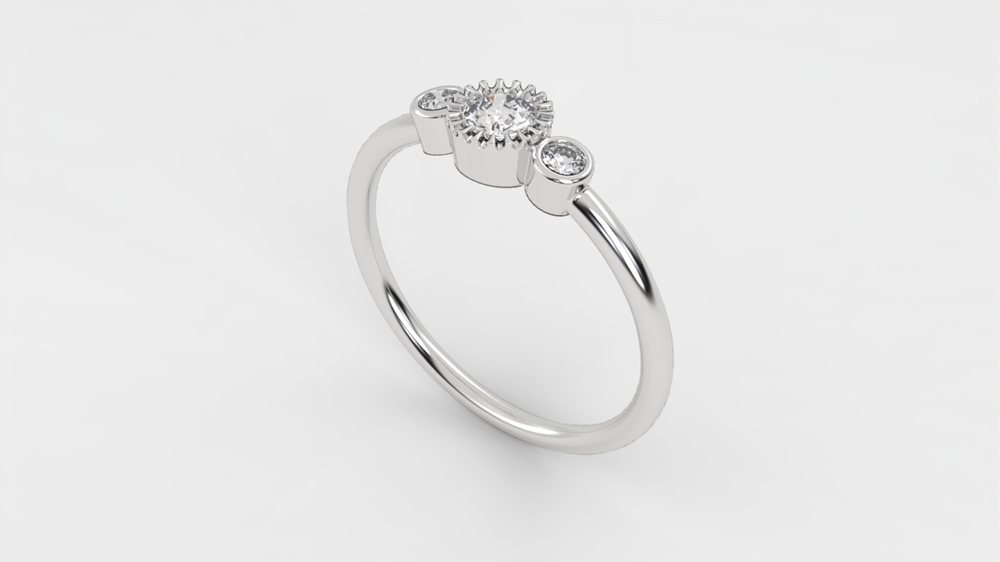Ring set with natural or CVD diamond model DR27