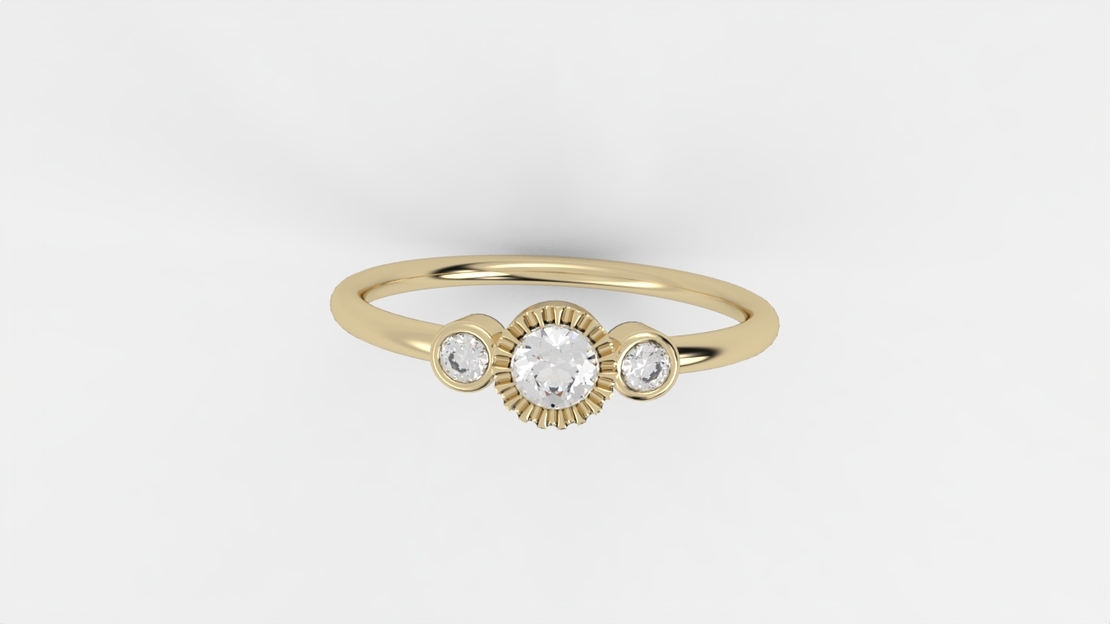 Ring set with natural or CVD diamond model DR27
