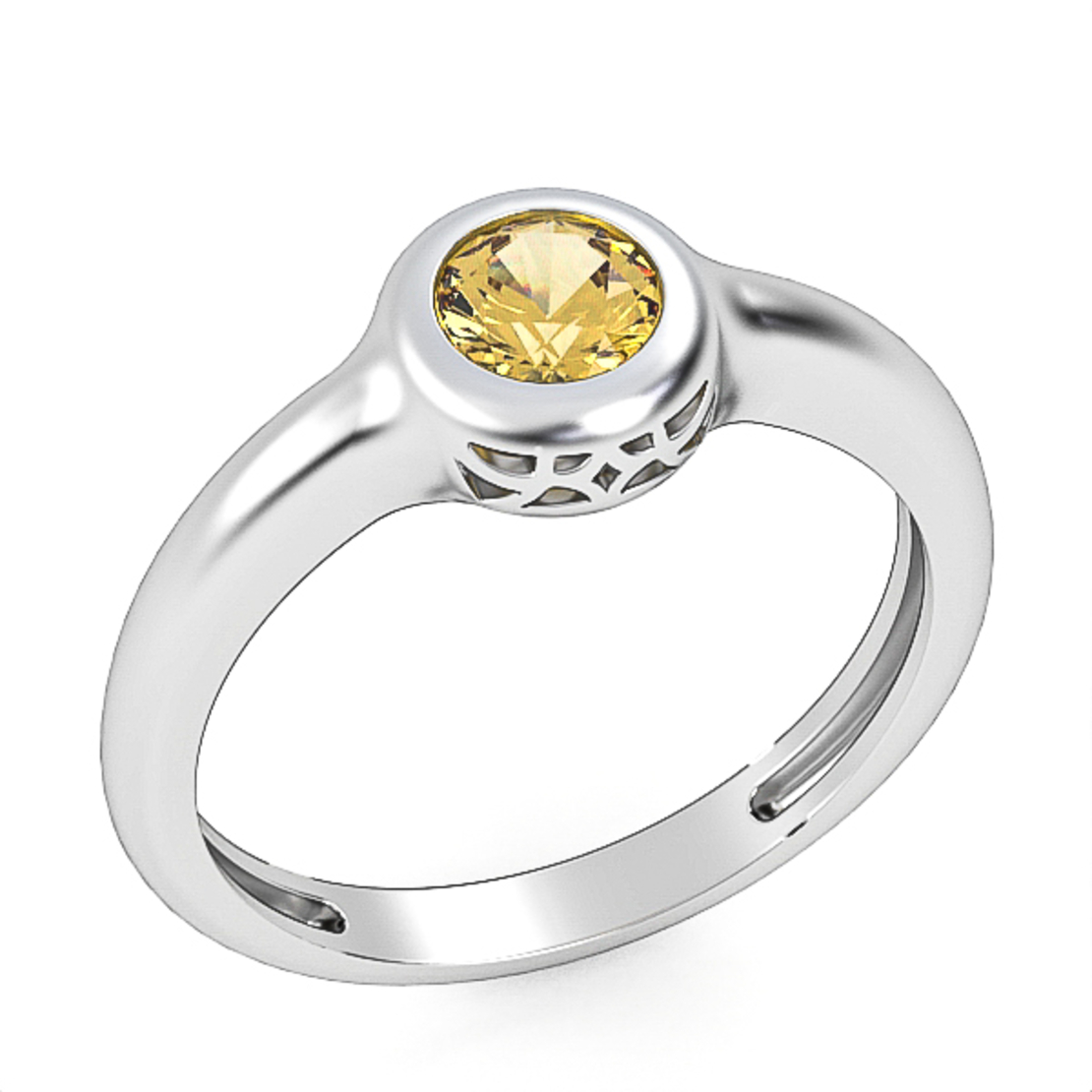 14K gold citrine studded ring  model GSR11