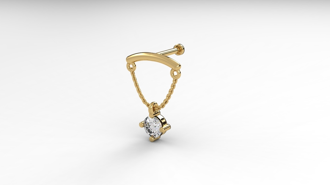 עגיל לאברט זהב 14 קראט דגם 