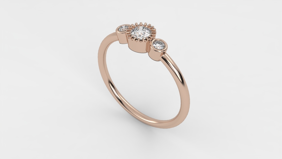 Ring set with natural or CVD diamond model DR27