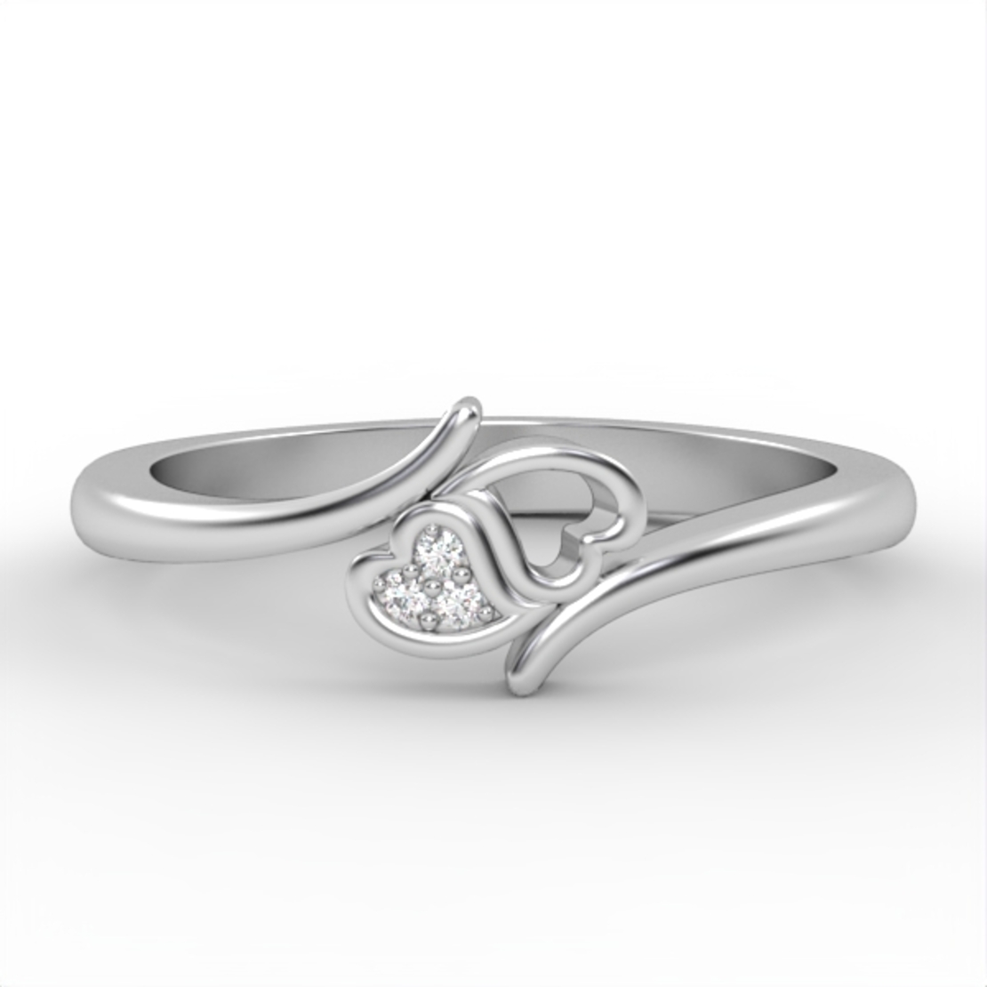 Heart ring set with diamonds model DR1