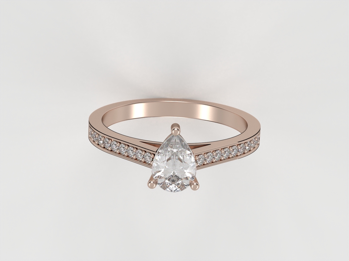 Diamond drop engagement ring model ER20