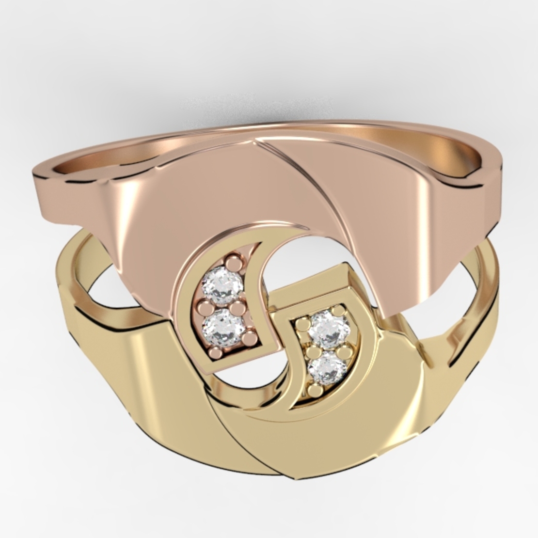 Ring set with natural or CVD diamond model DR21