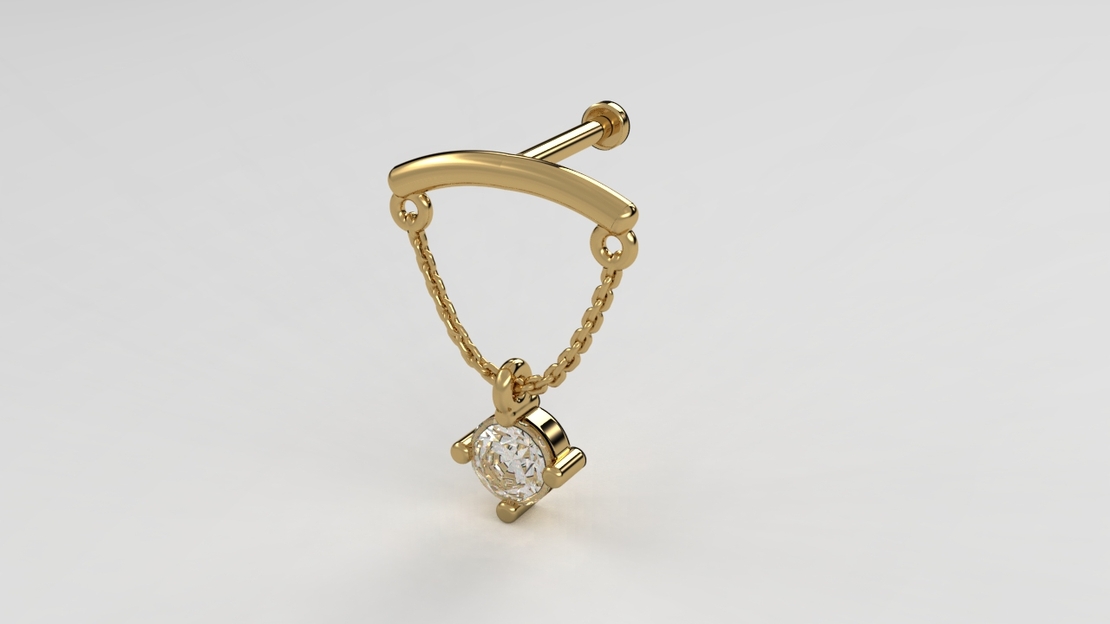 עגיל לאברט זהב 14 קראט דגם 