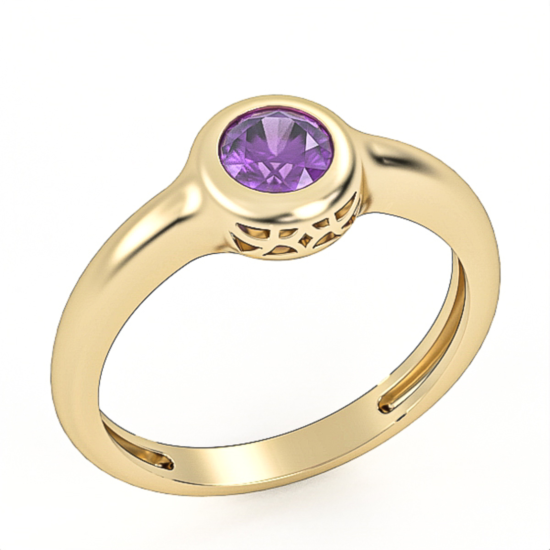 14K gold ring set with amethyst model GSR12
