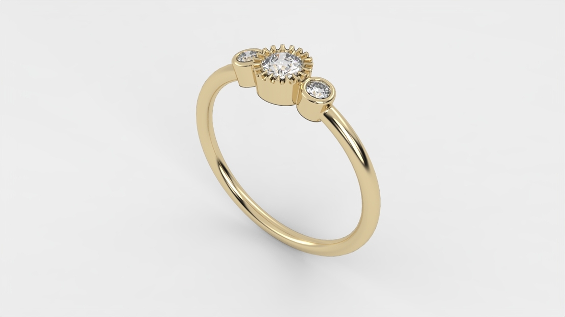 Ring set with natural or CVD diamond model DR27