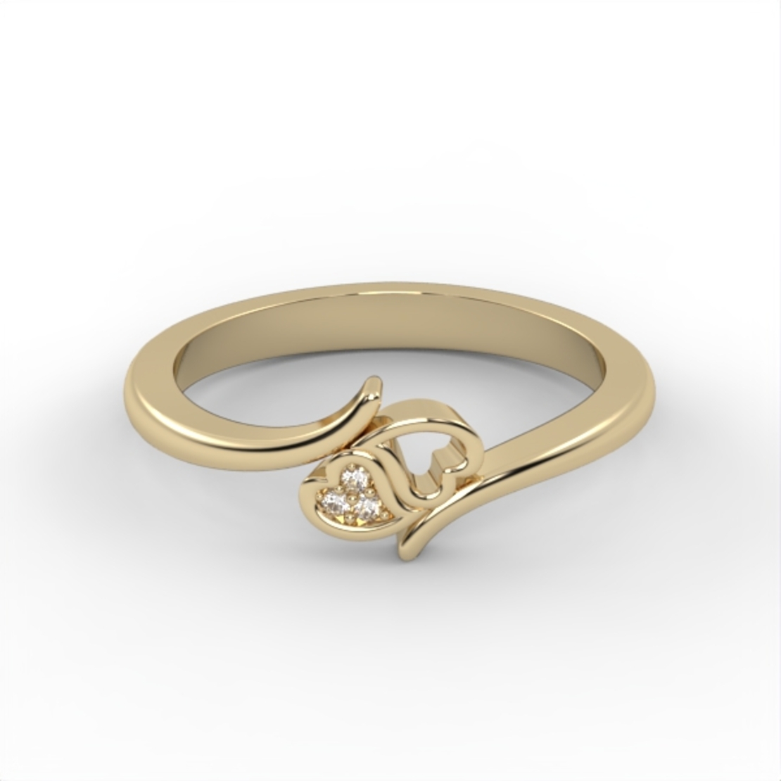 Heart ring set with diamonds model DR1