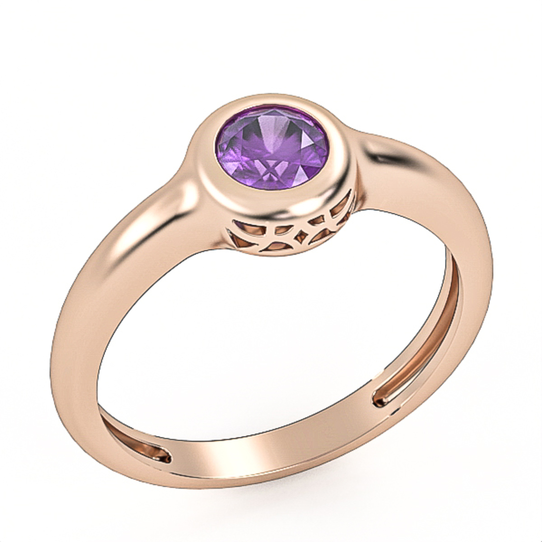14K gold ring set with amethyst model GSR12