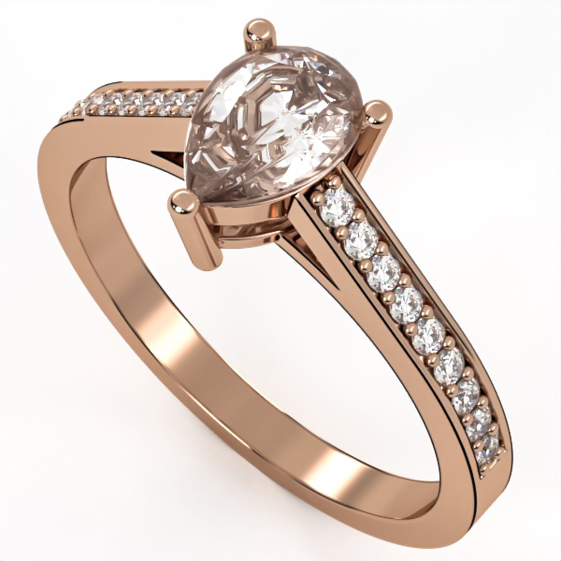 Diamond drop engagement ring model ER20