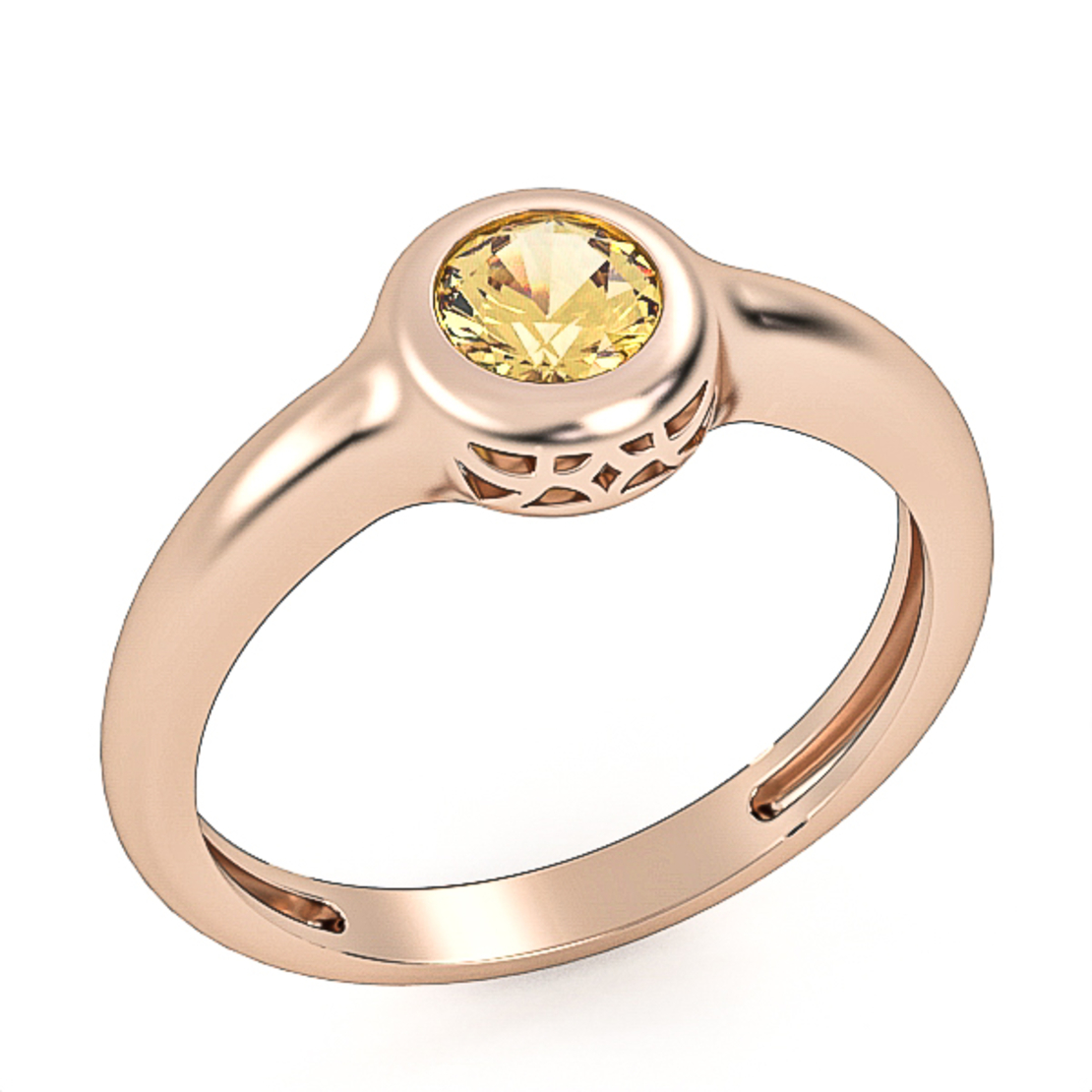 14K gold citrine studded ring  model GSR11