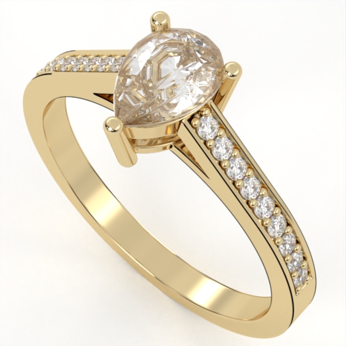 Diamond drop engagement ring model ER20