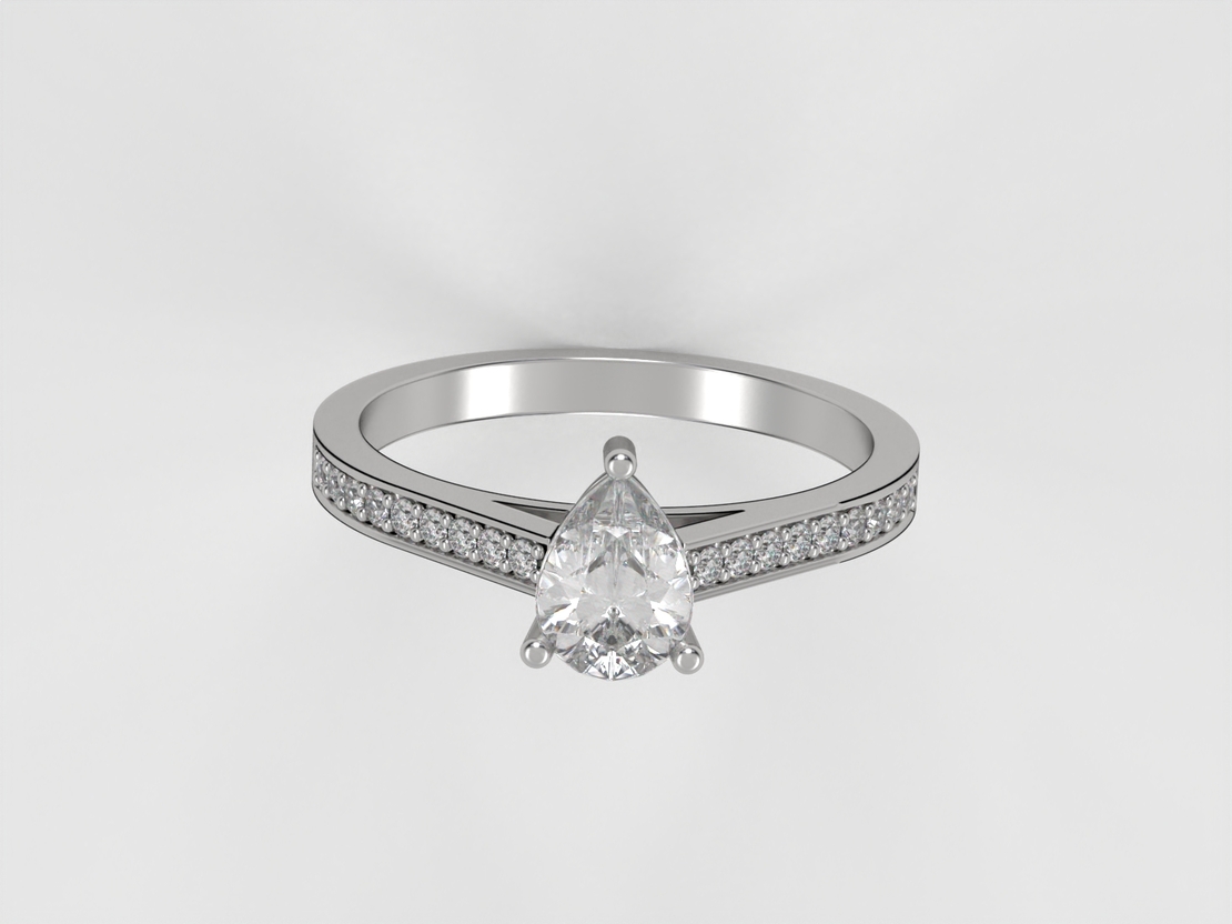 Diamond drop engagement ring model ER20