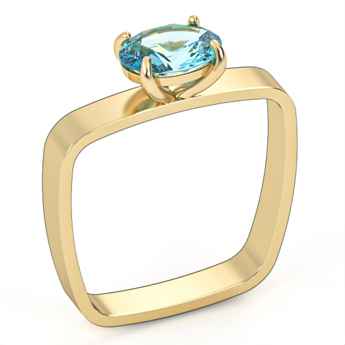 GSR8 Blue Topaz Suisse 14k Gold Ring