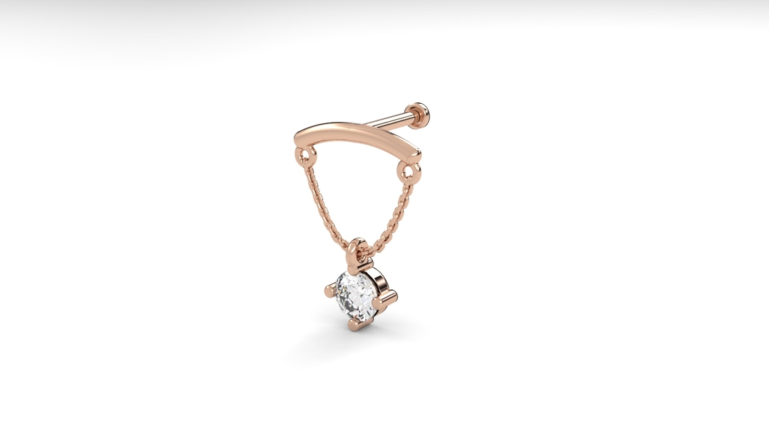 עגיל לאברט זהב 14 קראט דגם 