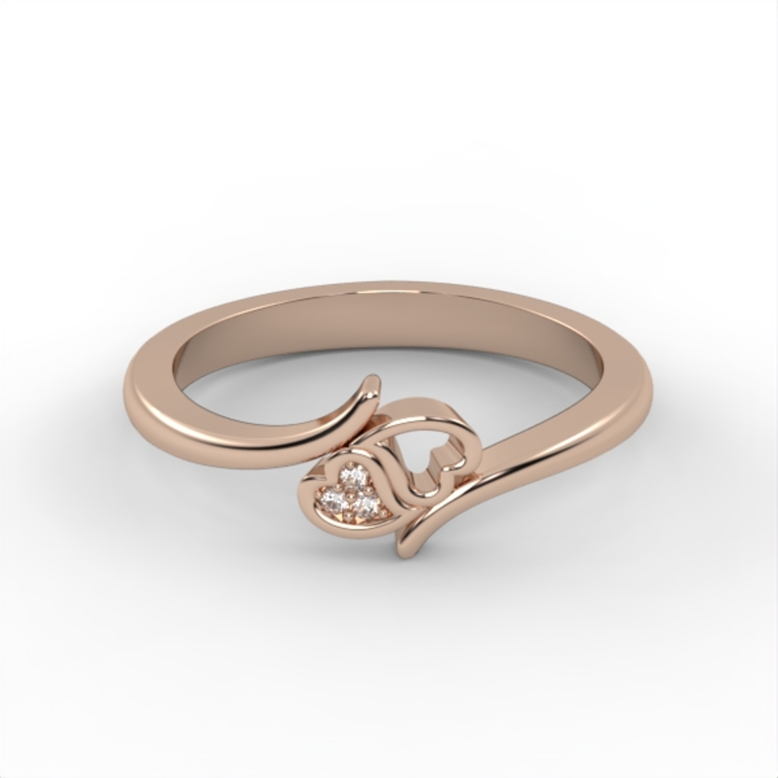 Heart ring set with diamonds model DR1