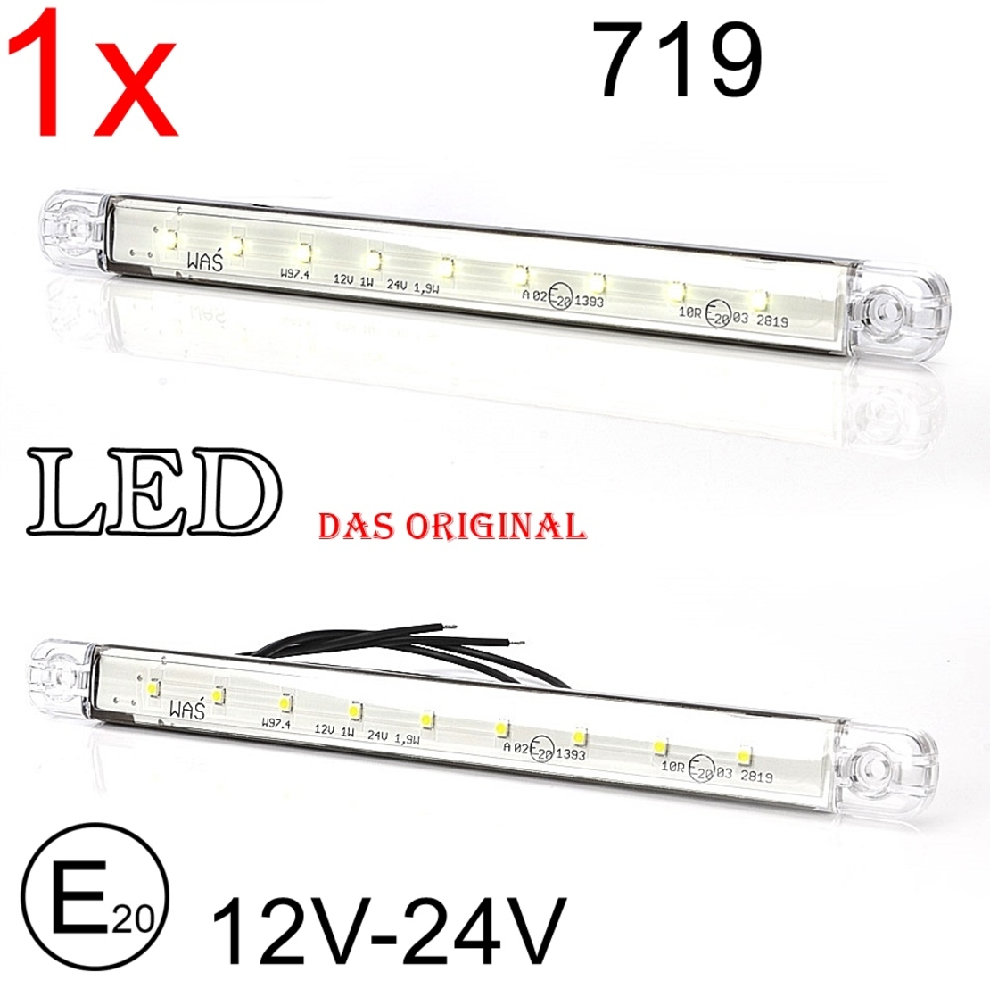 פנס תקרה לבן 12/24 צר 232 ממ