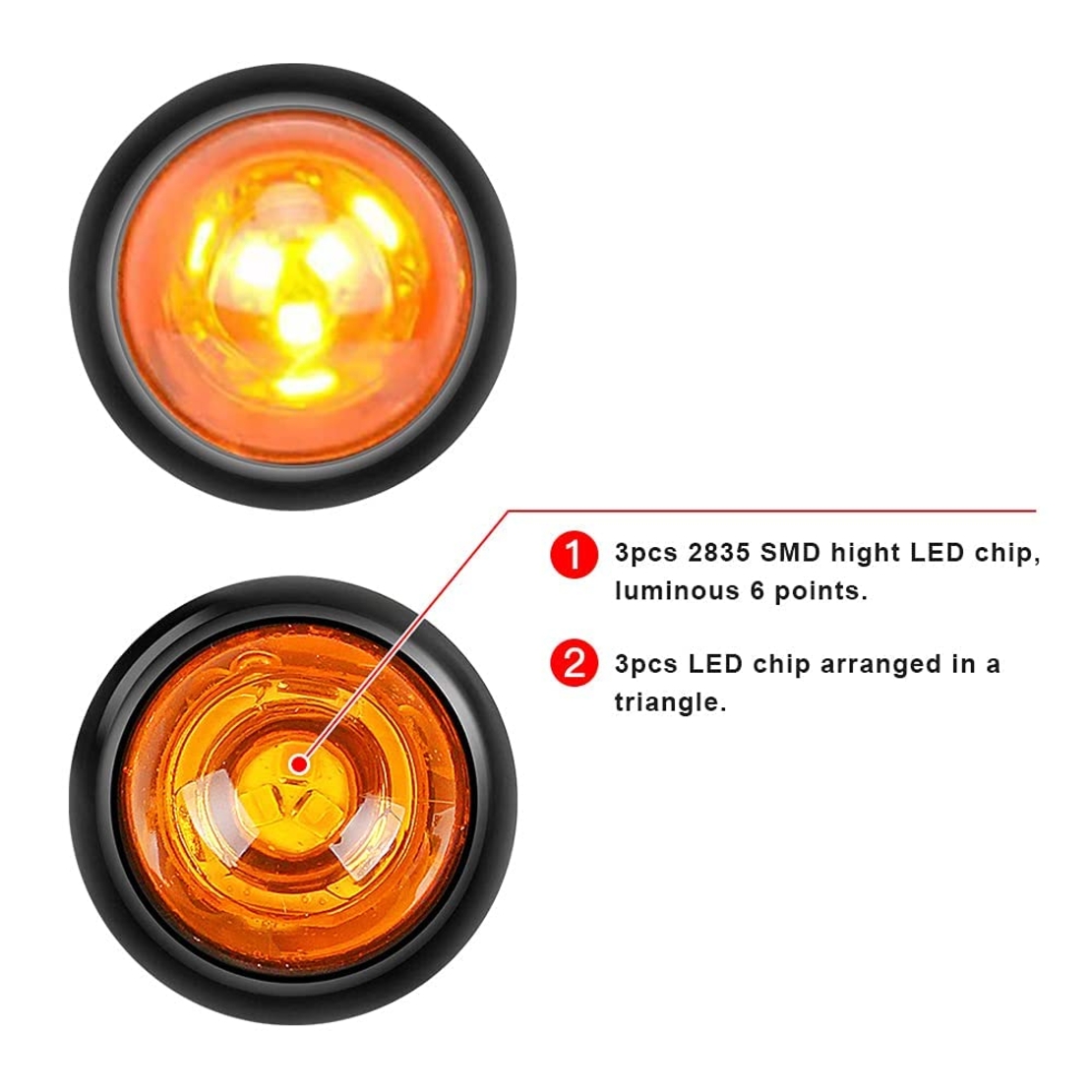 פנס איתות עגול 109 ממ כתום LED