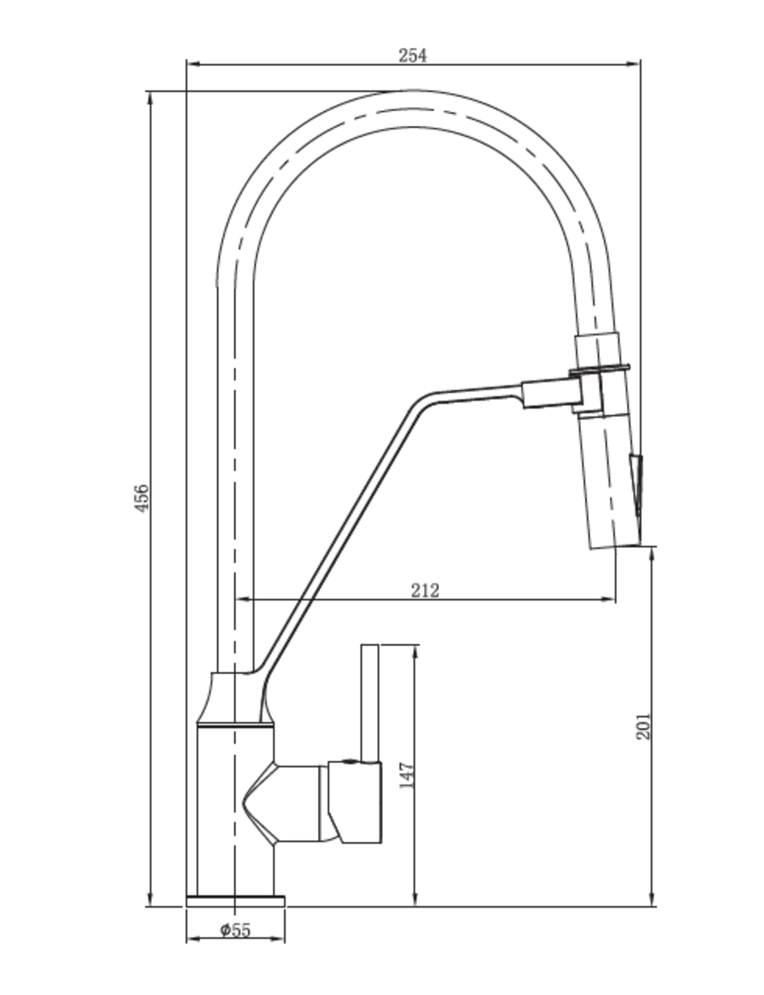 ברז למטבח פיה נשלפת סיליקון שחור מגנטי Kitchen 7109 יועם