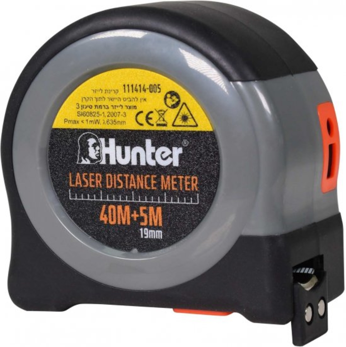 מטר לייזר משולב עם סרט מדידה HUNTER 40M