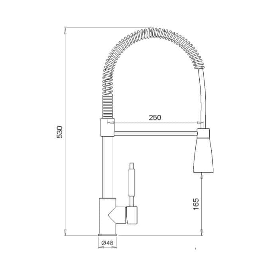 ברז מקלח כרום Kitchen 7101 יועם