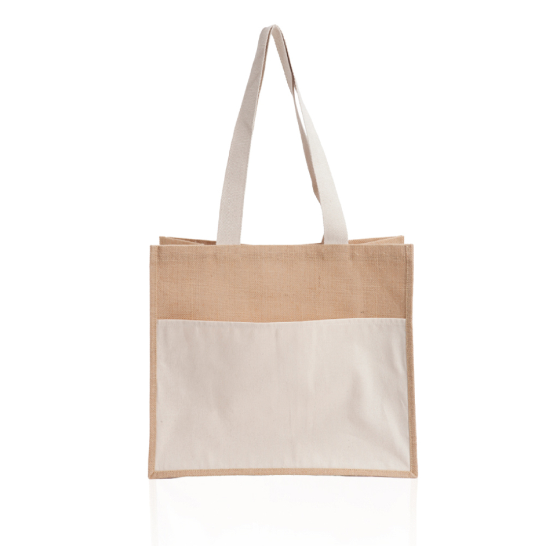 תיק יוטה עם כיס כותנה