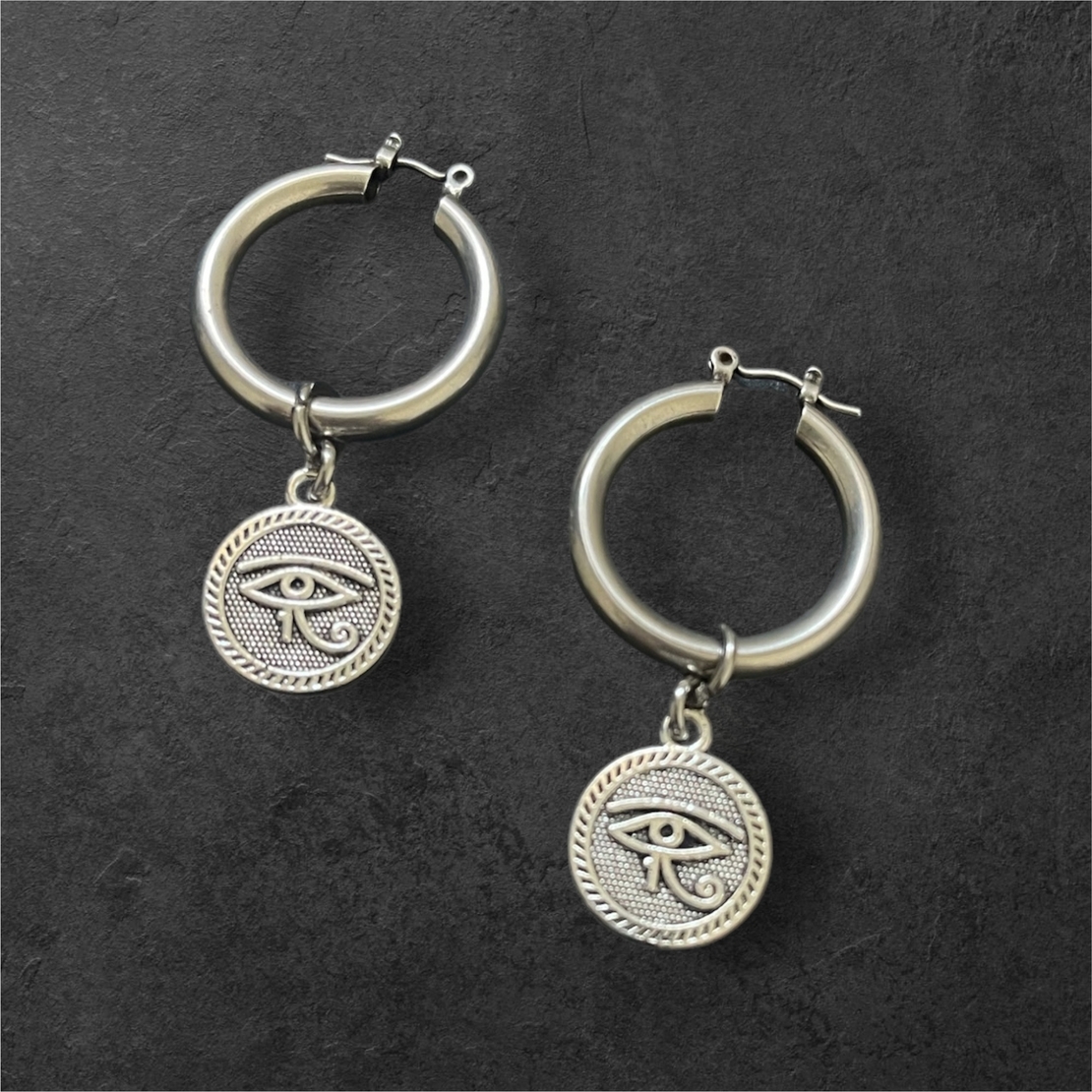 eye of ra coin earrings L