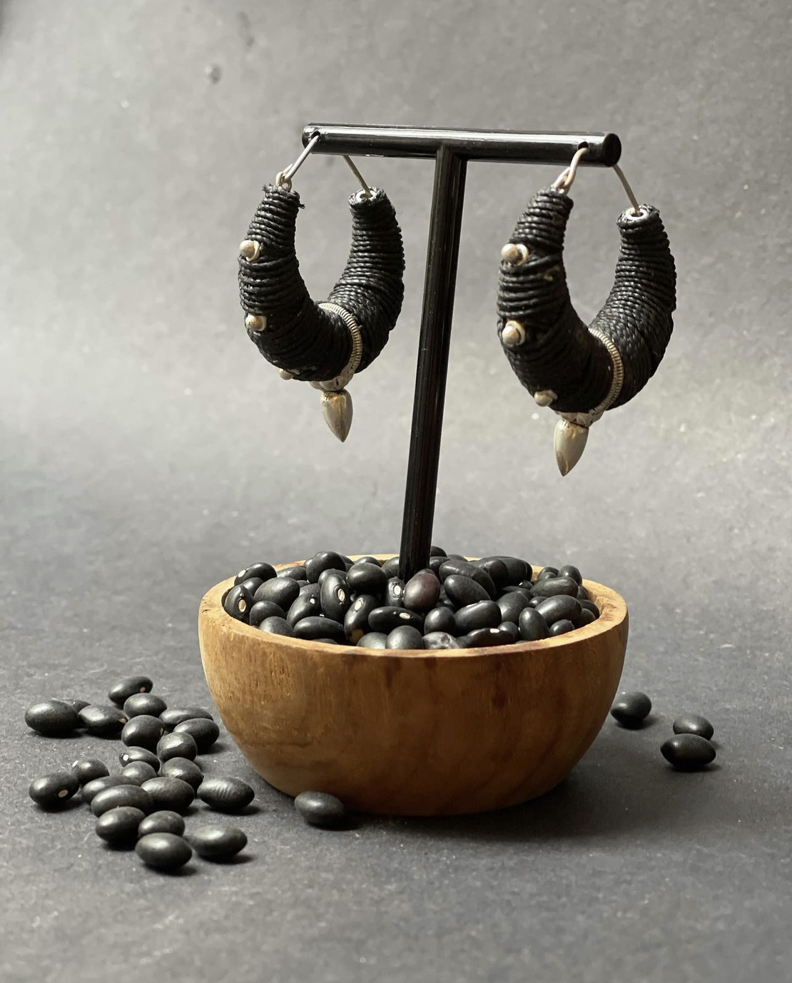 Black pirate earrings