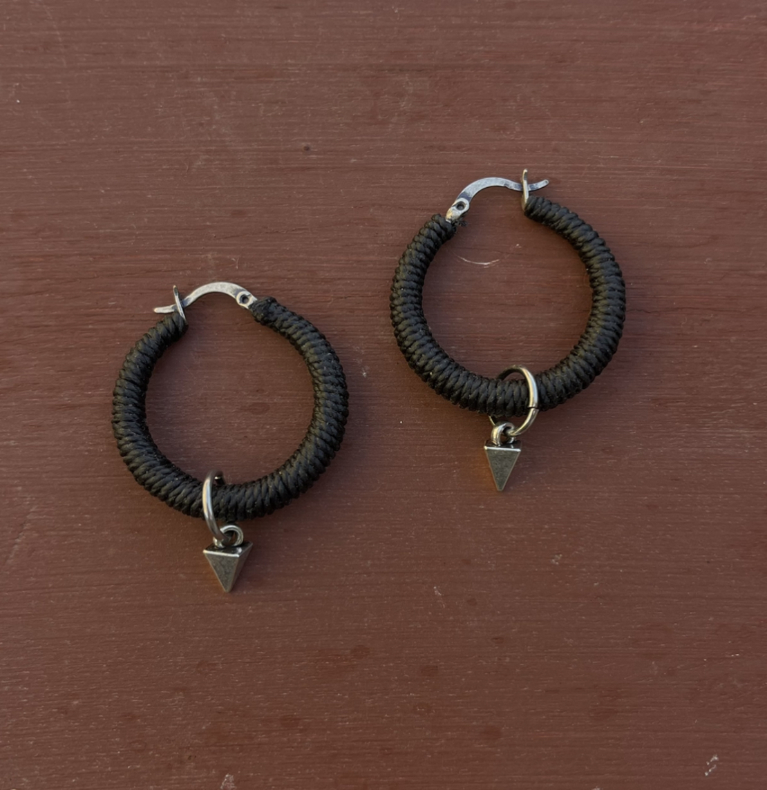 Black pyramid earrings