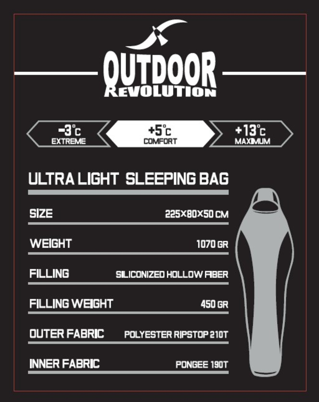 Outdoor Revolution שק שינה ULTRALIGHT
