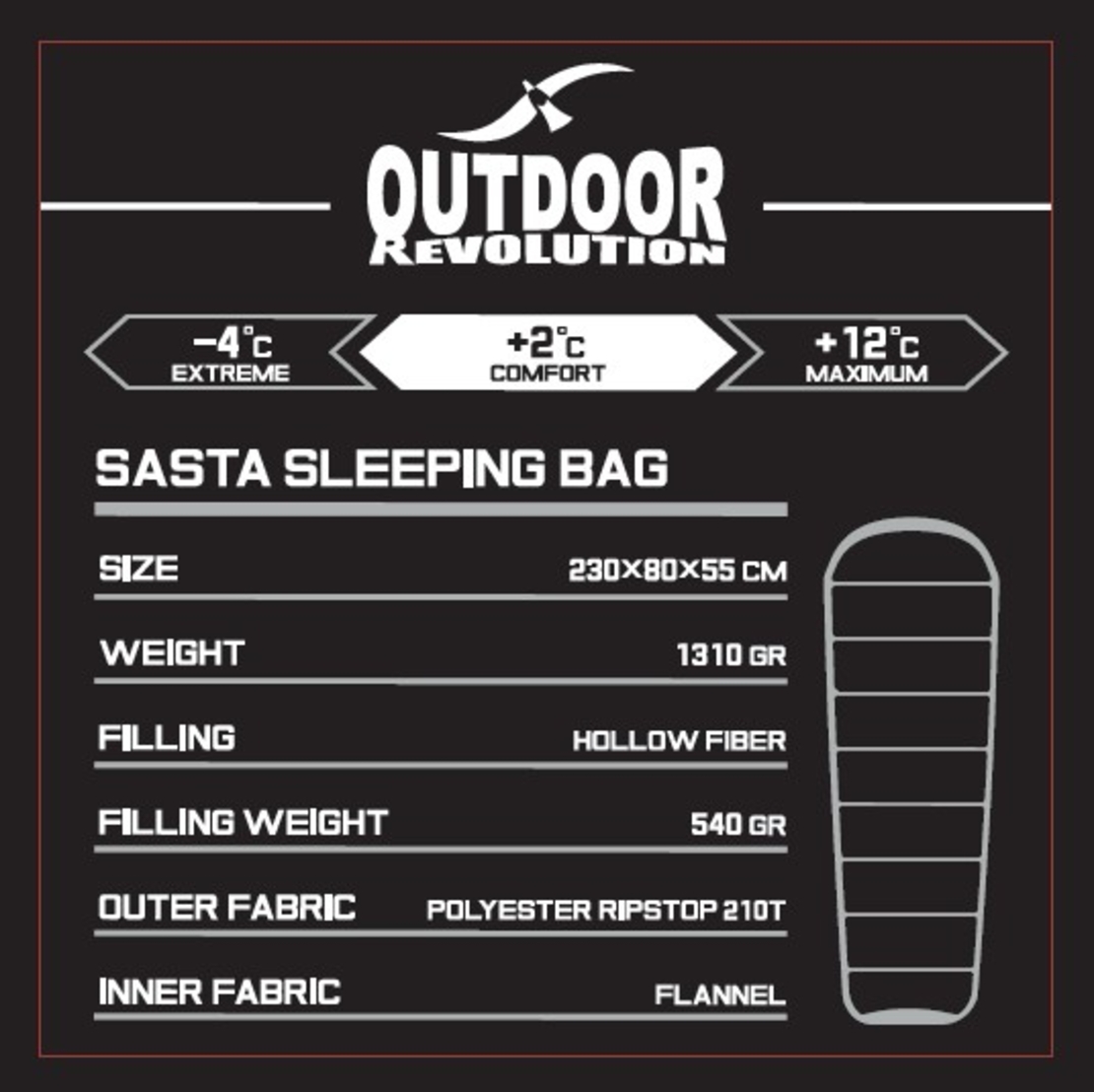 Outdoor Revolution שק שינה מומיה SASTA