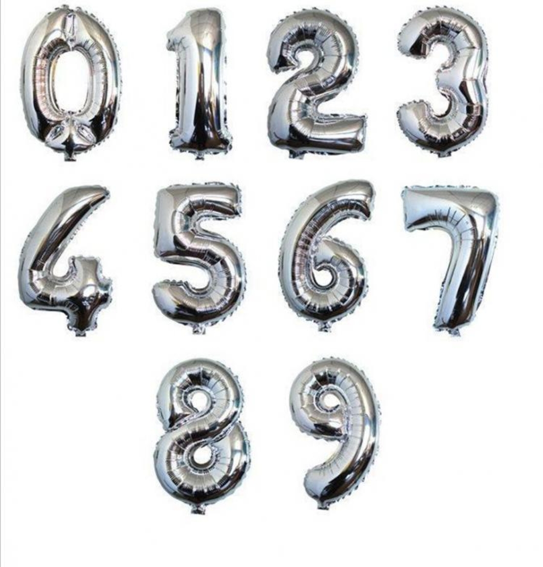בלון הליום סיפרה 9 בצבע כסף גודל ״34 אינצ
